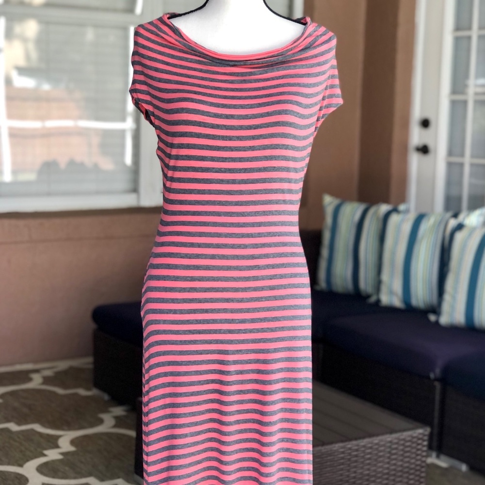Ella Moss pink and gray striped dress